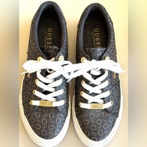 Guess Black and Brown Monogram Sneakers